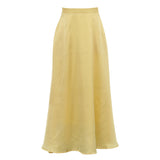 Fusta midi Sattia din satin, cu buzunare