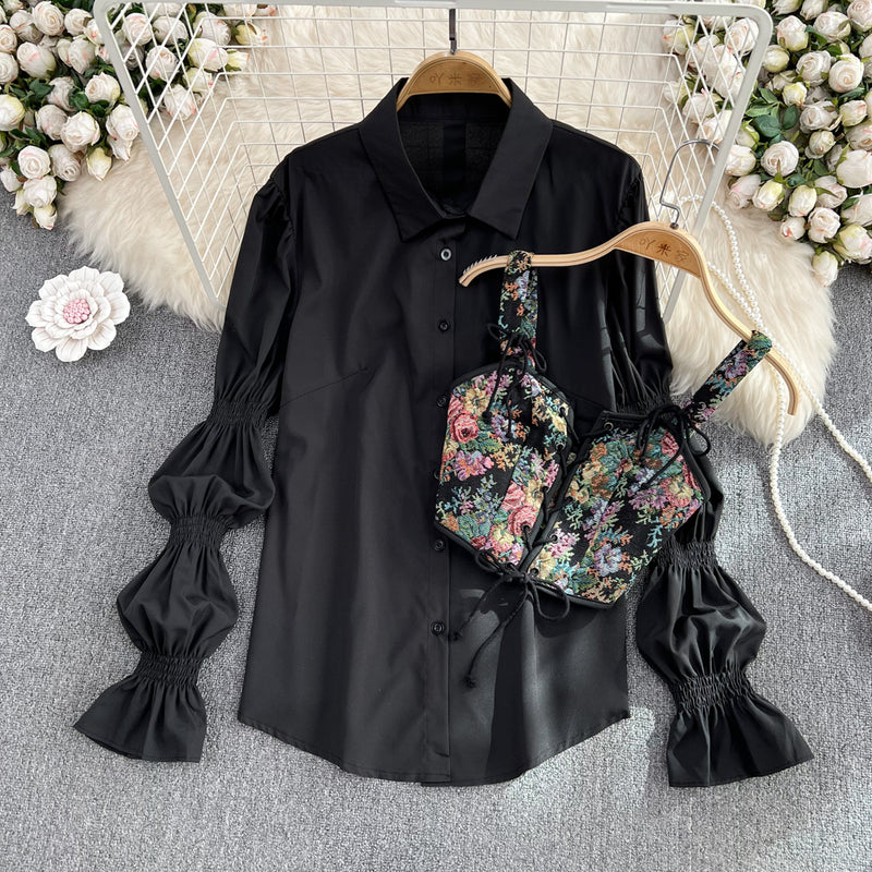 Set Omy compus din camasa lunga tip rochie si vesta detasabila