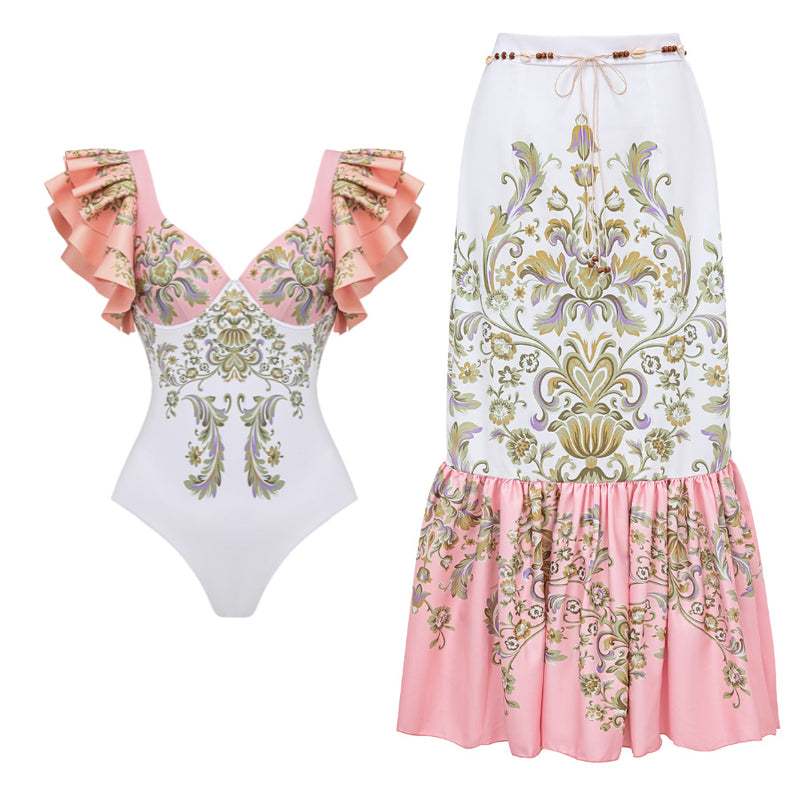 Set Samina compus din costum de baie si fusta in clos