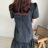 Rochie Irys neagra cu banda din tulle la baza