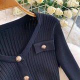 Rochie Elindra din tricot cu decolteu in V