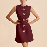 Rochie Katty mini cu nasturi metalici