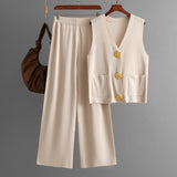 Set Aurra din tricot, compus din vesta si pantalon