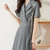 Rochie Eleanor cu guler tip sacou si nasturi decorativi