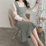Rochie Sanda albastra din tweed