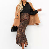 Fusta midi Hyara cu animal print