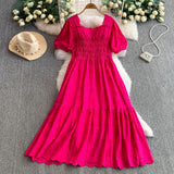 Rochie brodata Embrys cu maneci scurte