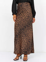 Fusta Akira din satin cu animal print