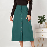 Fusta Inessa din catifea, croi in A