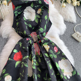 Rochie midi Ivanna cu imprimeu floral, usor evazata