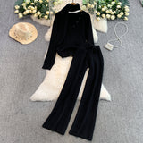 Set Luenna compus din pantaloni, bluza si fular