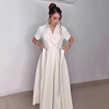 Rochie Ciello cu revere si cordon in talie