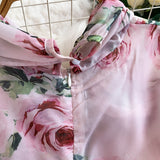 Rochie midi Liria cu imprimeu floral si funda