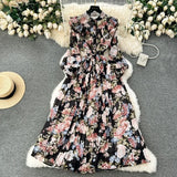 Rochie Chloe neagra cu volanase si curea accesorizata