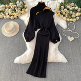 Set Juanna din tricot fin -  compus din rochie  si pulover