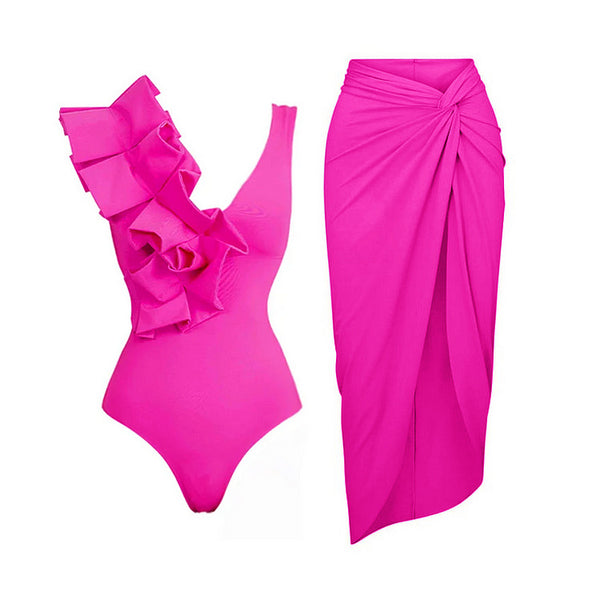 Set Nogah compus din fusta si costum de baie
