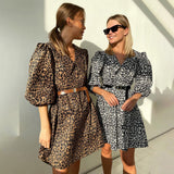 Rochie Esmy cu decolteu in V si animal print