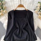 Set Jatka compus din cardigan si rochie din tricot moale