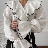 Camasa Bella cu decolteu in V si volanase