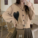 Cardigan Hyla din tricot fin, imprimat cu inimioare