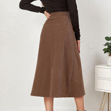 Fusta Inessa din catifea, croi in A