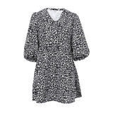 Rochie Esmy cu decolteu in V si animal print