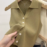 Top Cerise din tricot reiat si nasturi functionali