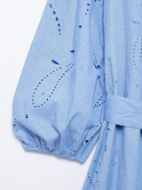 Rochie brodata Blissa, curea in talie
