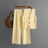 Set Aurra din tricot, compus din vesta si pantalon