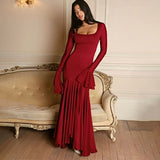 Rochie Jovana cu decolteu patrat si mansete cu volanase