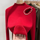 Bluza plusata Clony cu decupaj si perle