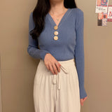 Bluza Helora cu decolteu in V si nasturi decorativi