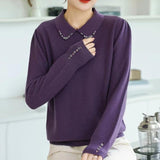 Bluza Ranya mov cu guler tip camasa