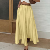 Fusta midi Sattia din satin, cu buzunare
