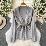 Compleu Emyra din tricot compus din jerseu si pantaloni