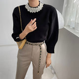 Bluza Ayana neagra accesorizata cu perle