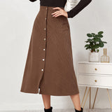 Fusta Inessa din catifea, croi in A