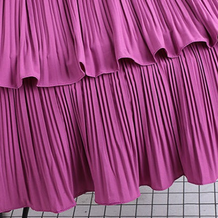 Fusta Cleopa violet cu volanase