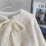 Jerseu Ettara din tricot cu panglica din dantela