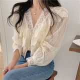 Bluza Lois cu detalii din dantela