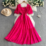 Rochie brodata Embrys cu maneci scurte