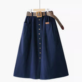 Fusta Benia cu croi in A si curea impletita