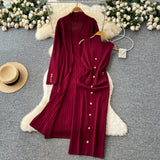 Set Tiffany compus din cardigan si rochie din tricot moale