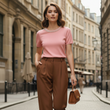 Tricou Zalys cu guler rotund decorat cu perle