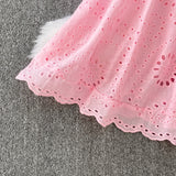 Rochie Finna cu broderie si nasturi perla