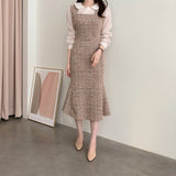 Rochie Sanda maro din tweed