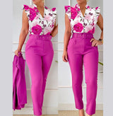 Set Tallia roz compus din pantaloni si camasa