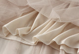 Fusta Perllis bej din tulle accesorizata cu perle