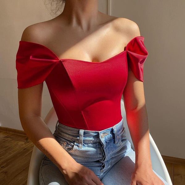 Top Kia rosu tip corset