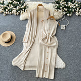 Set Tiffany compus din cardigan si rochie din tricot moale